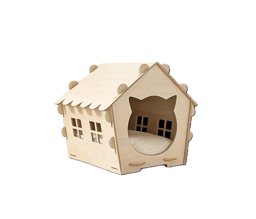 Designerski domek dla kota / legowisko dla kota – ekologiczny, bez kleju, handmade