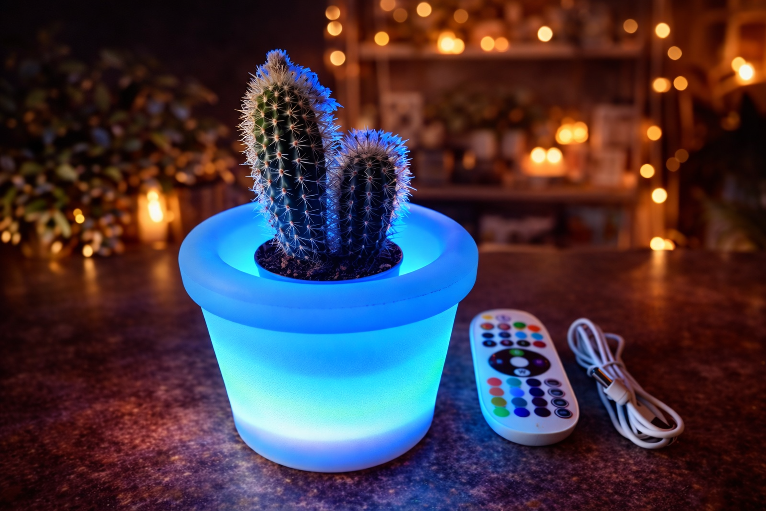 Lampka LED w kształcie doniczki