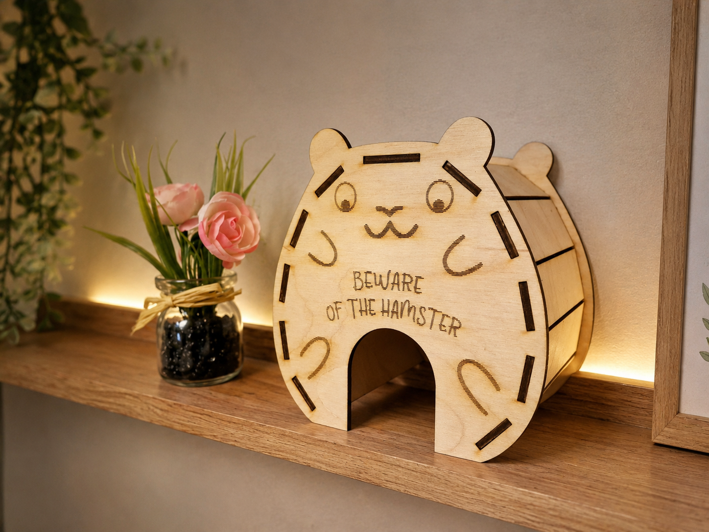 Drewniany Domek dla Gryzoni „Sweet Home” dla chomika, myszy, szczura, świnki morskiej - obrazek 3