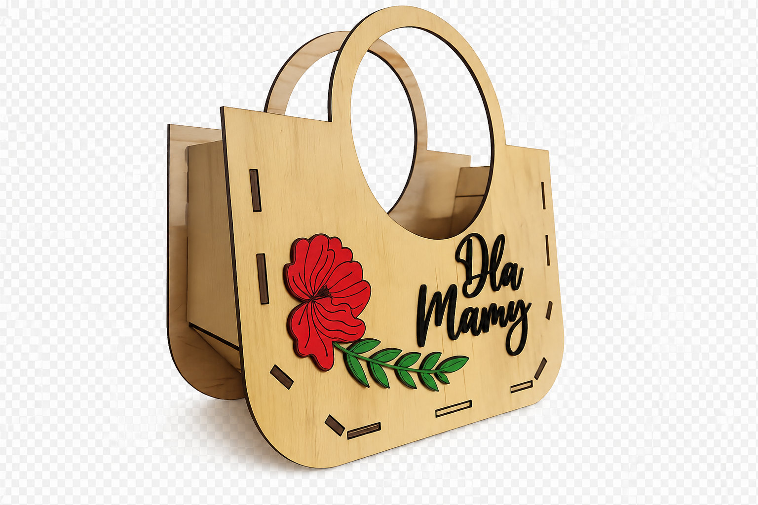 Koszyk na kwiaty, kosz drewniany personalizowany, - obrazek 4