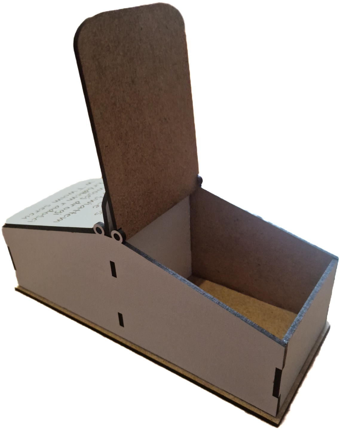 Pudełko dwukomorowe z grawerem, dekoracyjne pudełeczko prezentowe / organizer handmade - obrazek 2