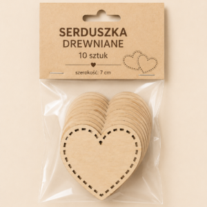 Serduszka drewniane opakowanie