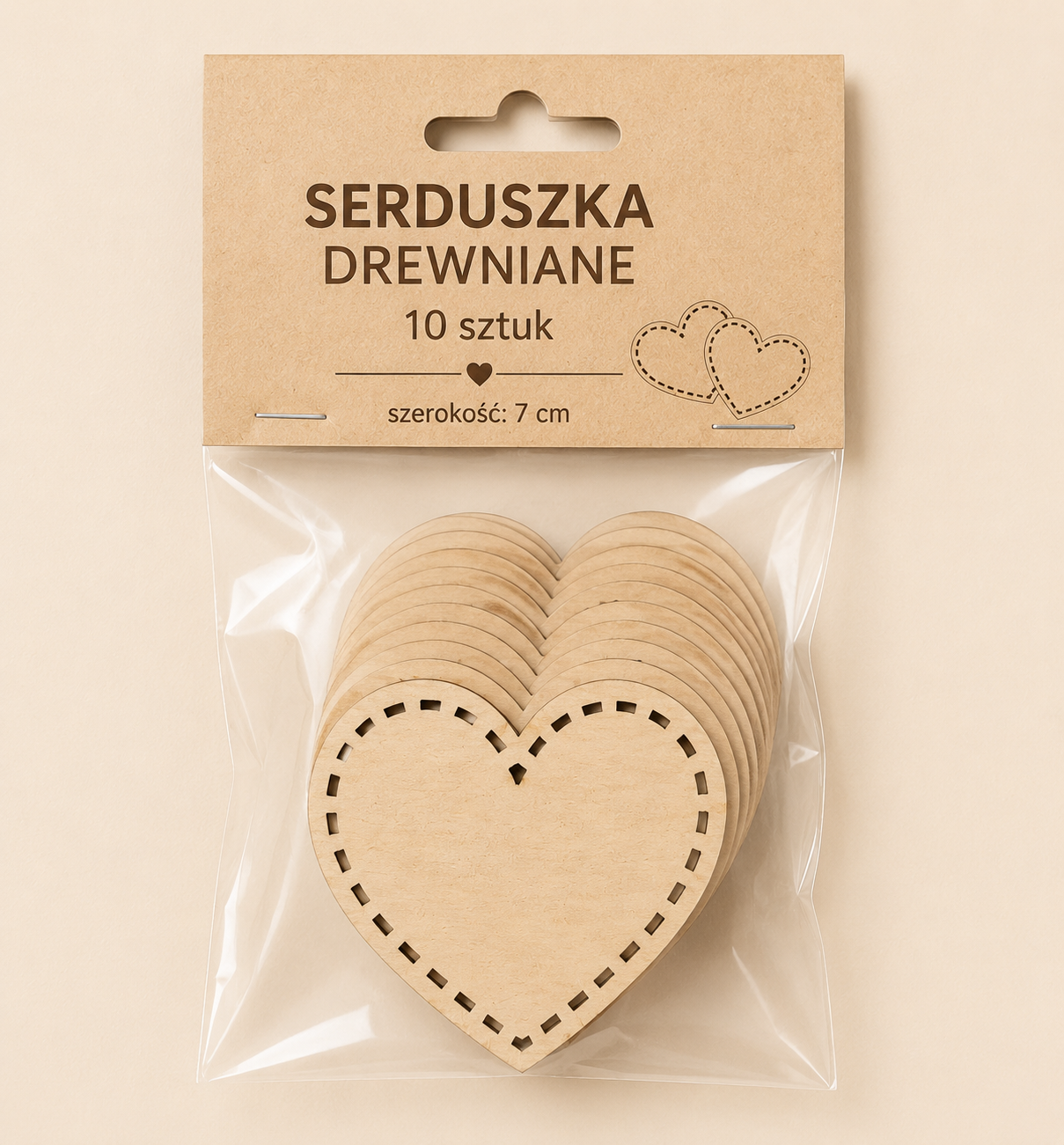 Serduszka drewniane opakowanie