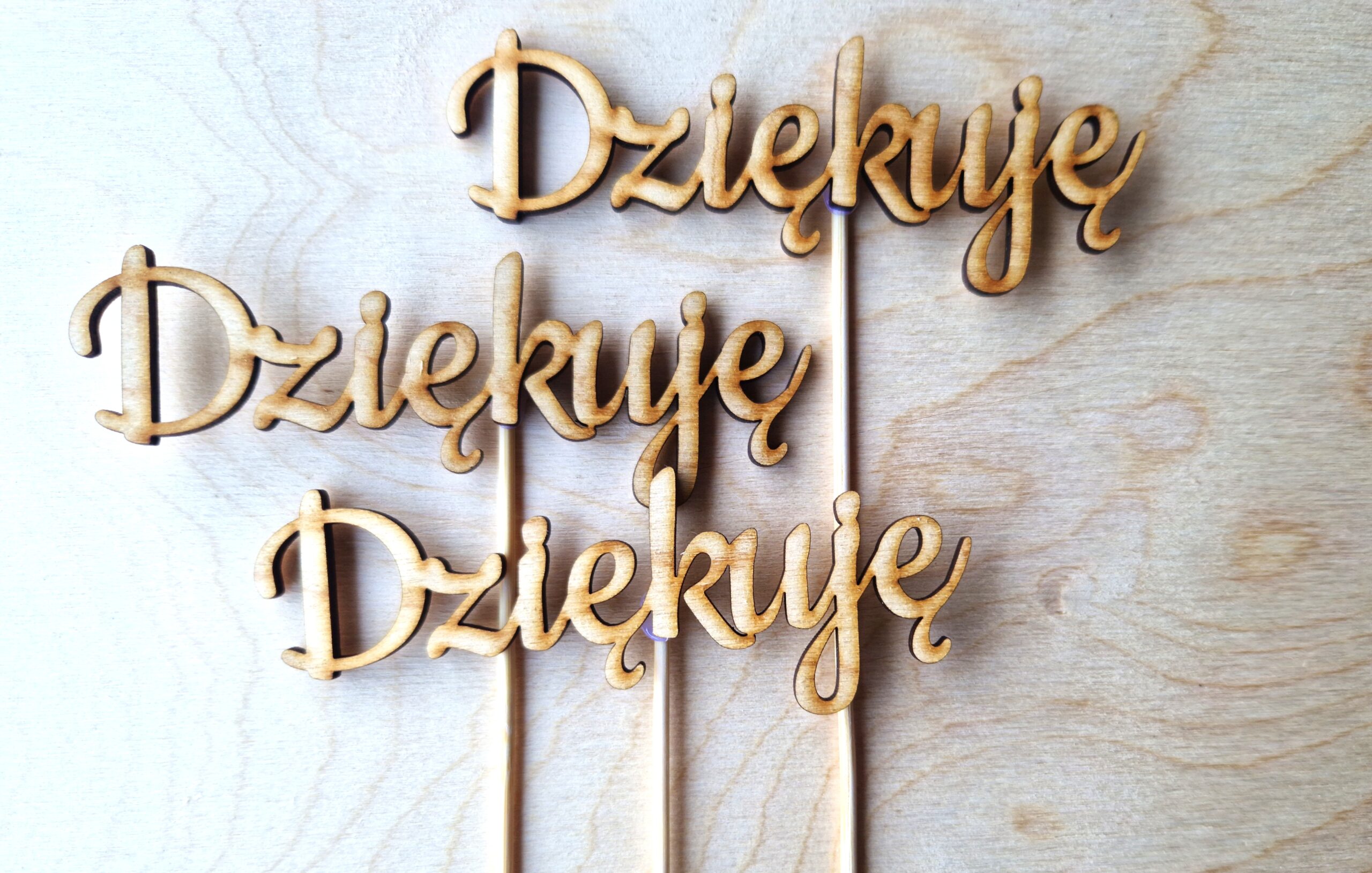 Topper do bukietu „Dziękuję” / „Dziękujemy” – Wielopak 5 szt. - obrazek 2