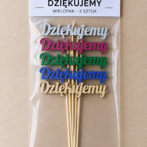 zestaw topperów z napisem