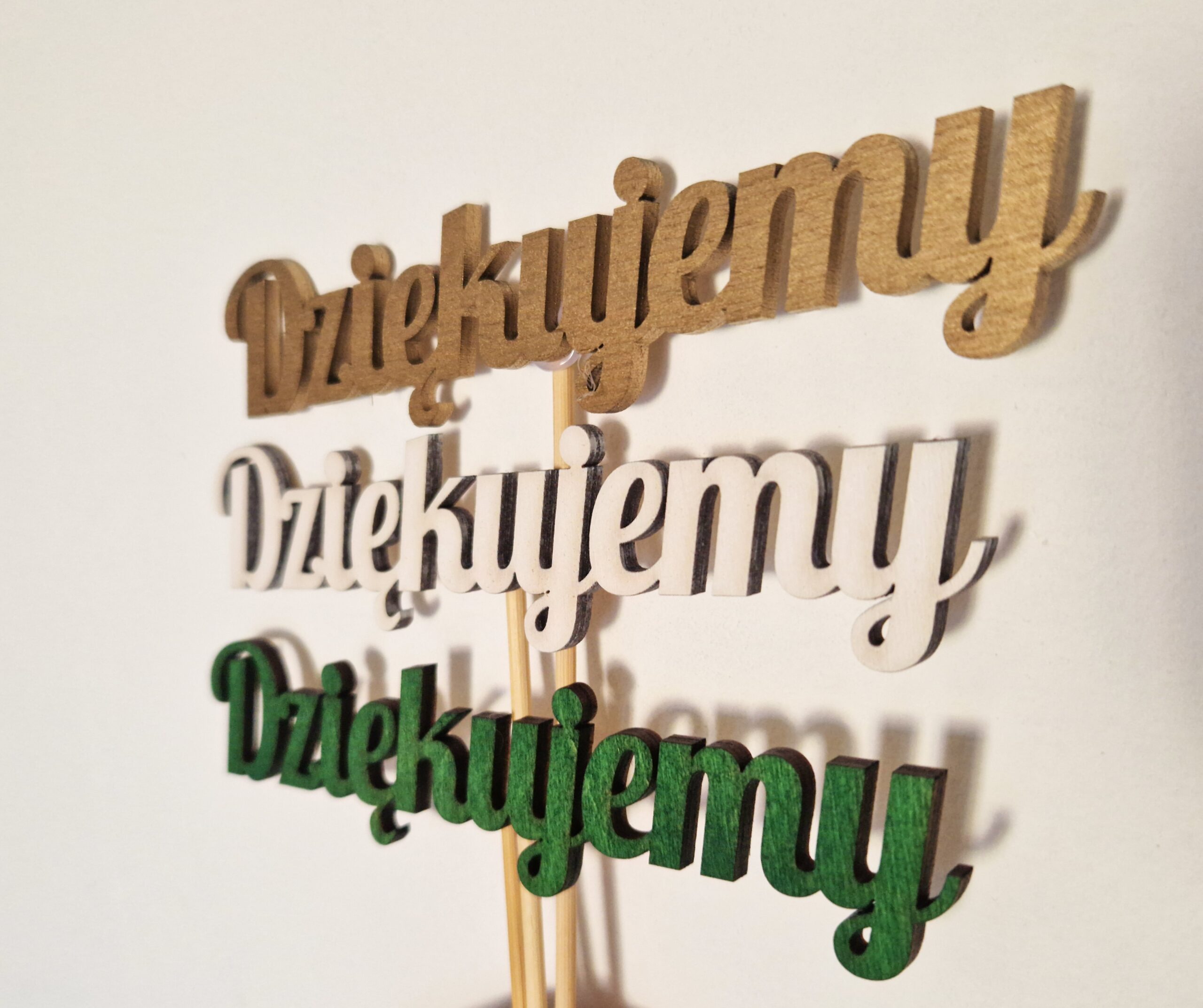 Topper do bukietu „Dziękuję” / „Dziękujemy” – Wielopak 5 szt. - obrazek 4