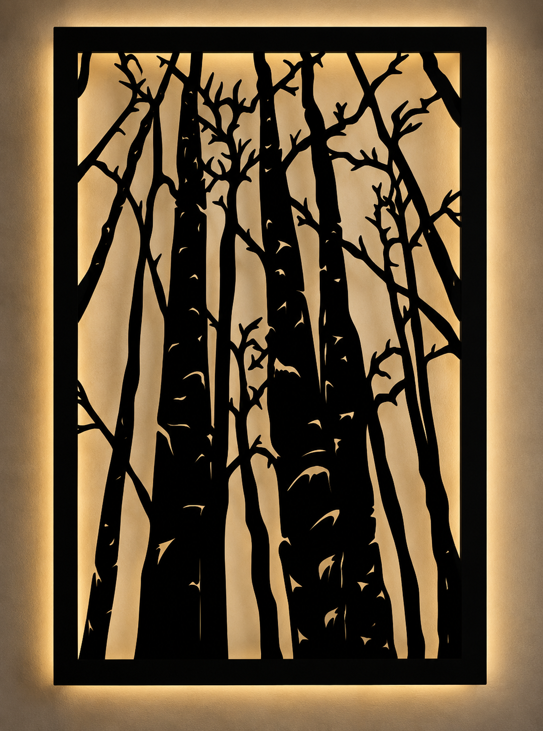 Podświetlany panel ścienny LAS – dekoracja ścienna ze sklejki 100x73 cm - obrazek 3