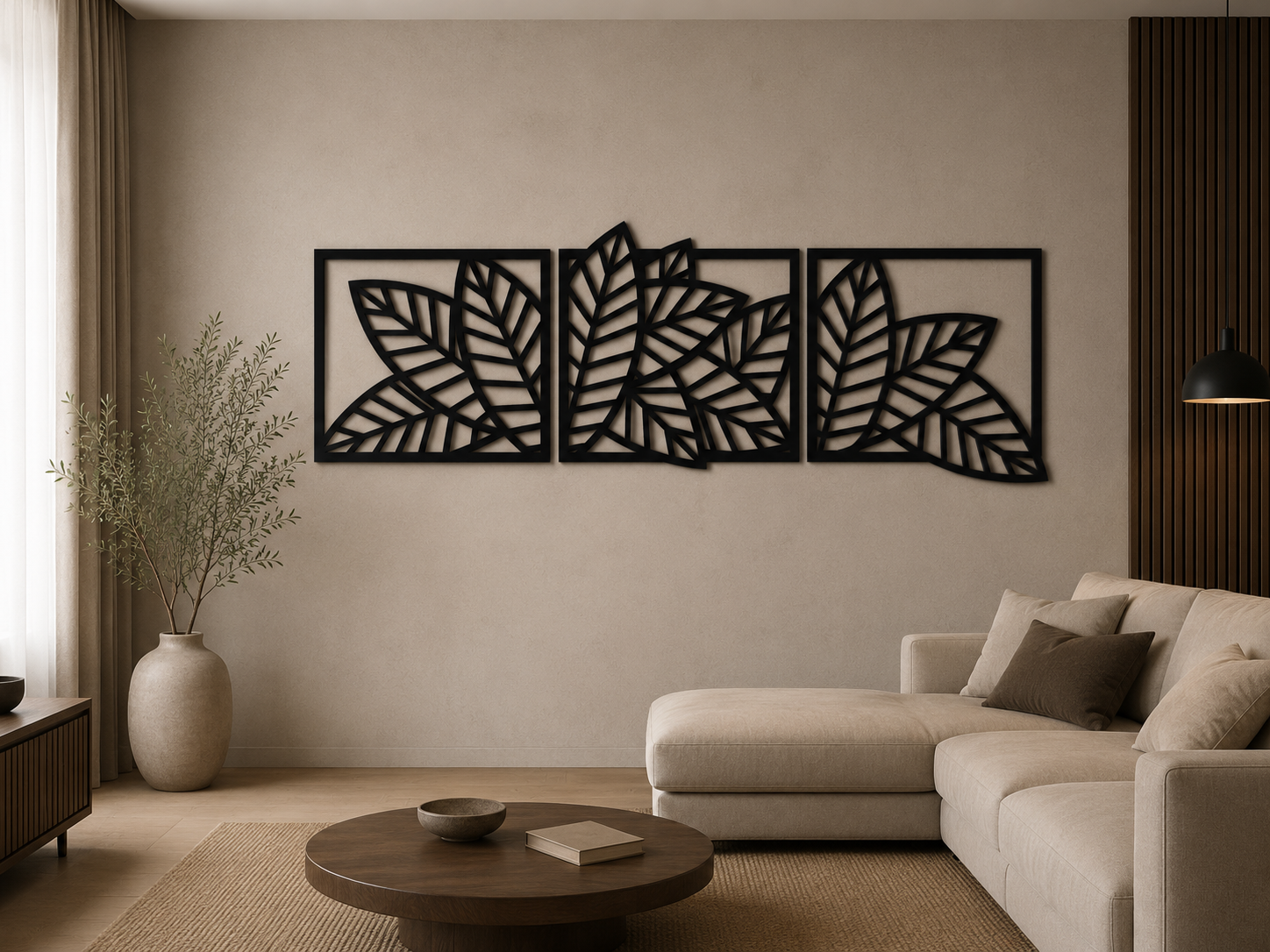 Panel ścienny Liście – nowoczesna dekoracja ścienna 160 × 60 cm - obrazek 6