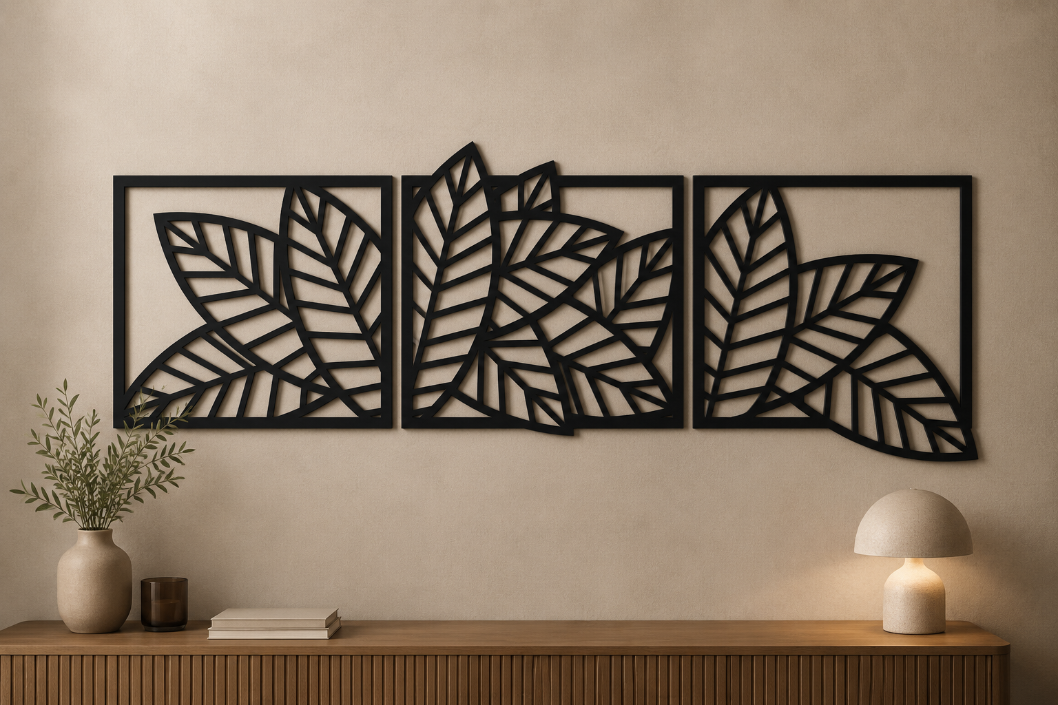 panel ścienny liście