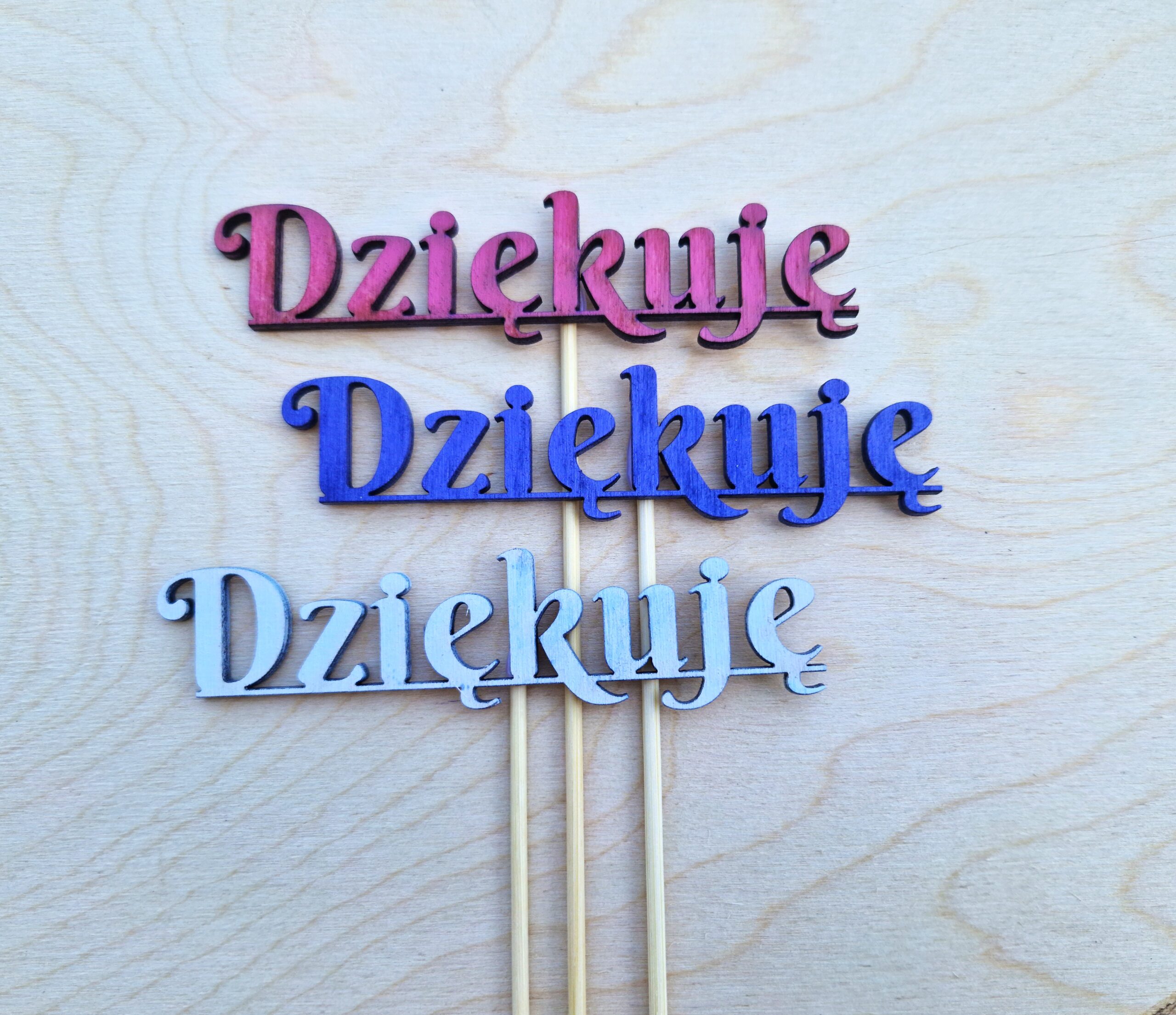 Topper do bukietu „Dziękuję” / „Dziękujemy” – Wielopak 5 szt. - obrazek 6