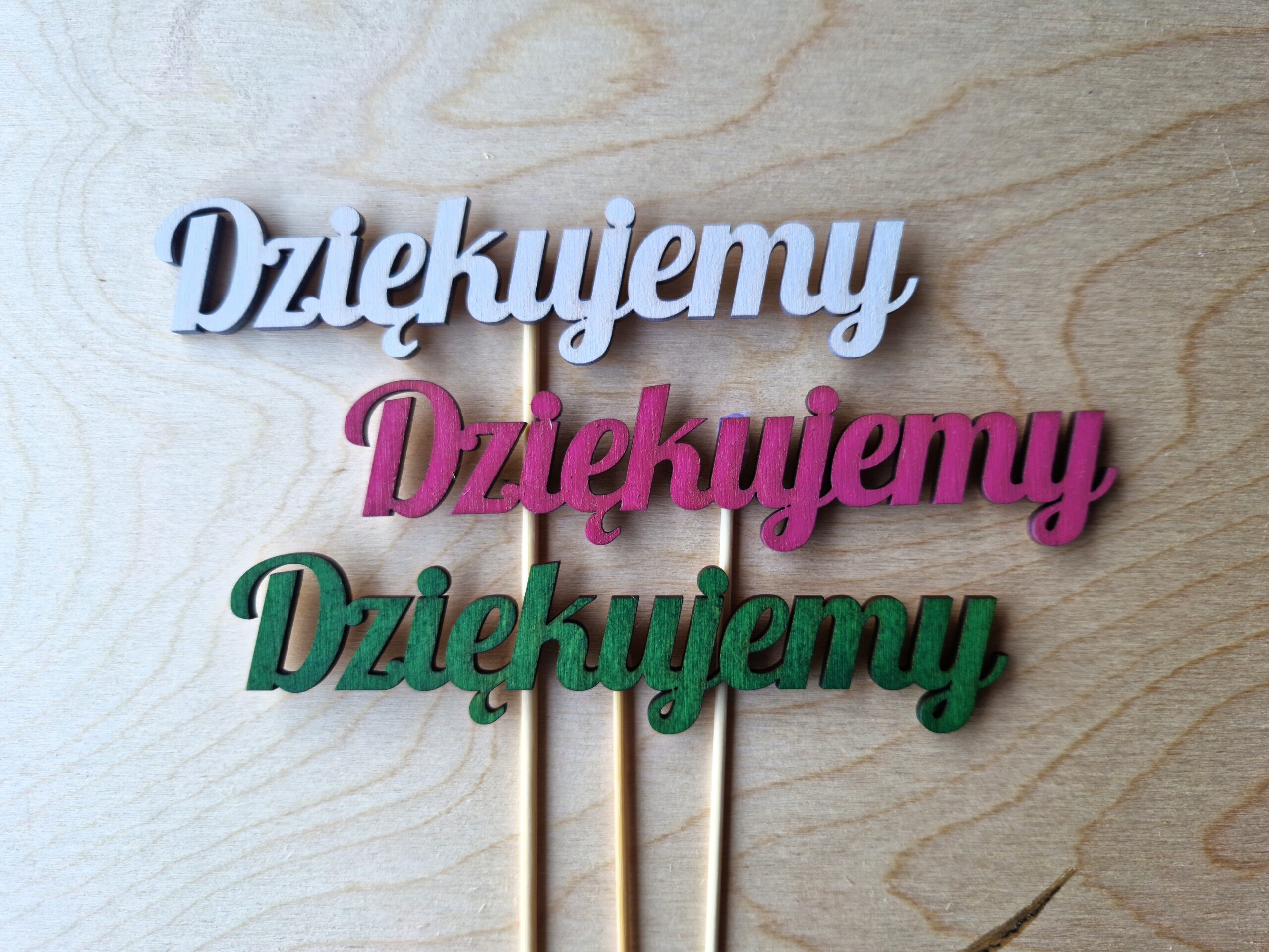 Topper do bukietu „Dziękuję” / „Dziękujemy” – Wielopak 5 szt. - obrazek 5