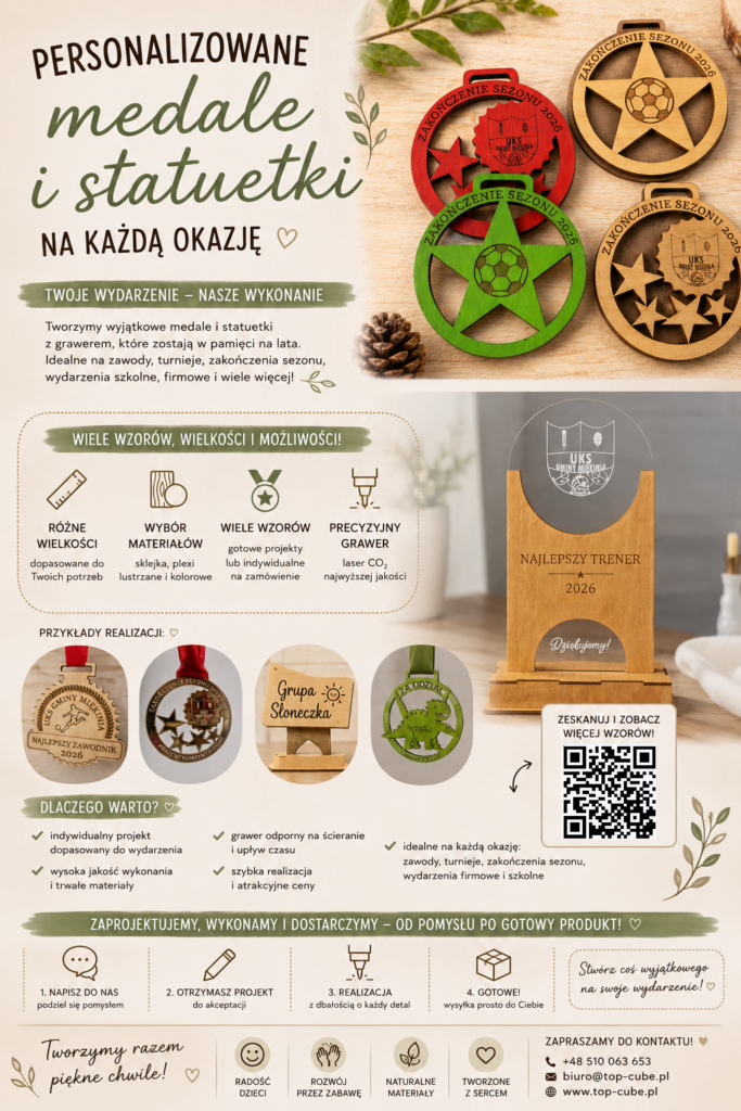 ulotka z ofertą medali i statuetek